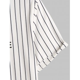 C'EST LA VIE PARIS Striped Pattern Short Sleeves T-shirt