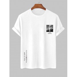 Letter ALASKA SNOW MOUNTAIN Graphic Printed Short Sleeve T-shirt