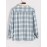 Men's Casual Plaid Pattern Flap Pocket Button Front Contract Color Collar Woolen Shacket
