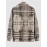 Men's Ethnic Woolen Geometric Aztec Print Shacket Pocket Fleece Lined Fluffy Jacket