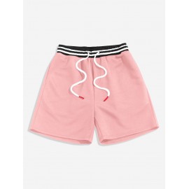 Streetwear Pure Color Drawstring Sweat Shorts