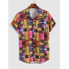 Rectangular Graphic Print Short Sleeve Pocket Shirt